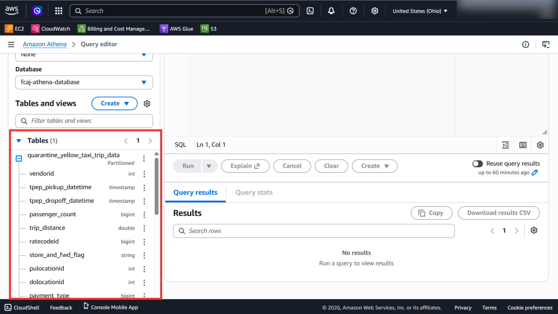 Verify the processed table is available