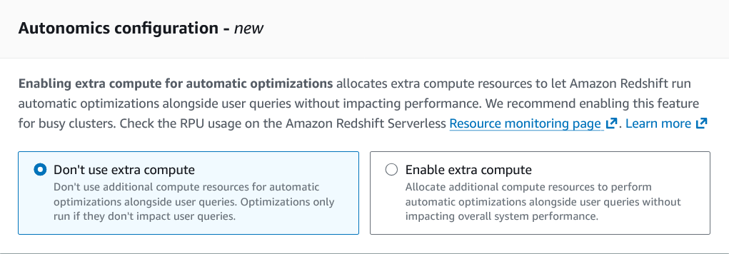 Autonomics configuration